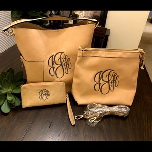 Custom handmade monogram leather bag